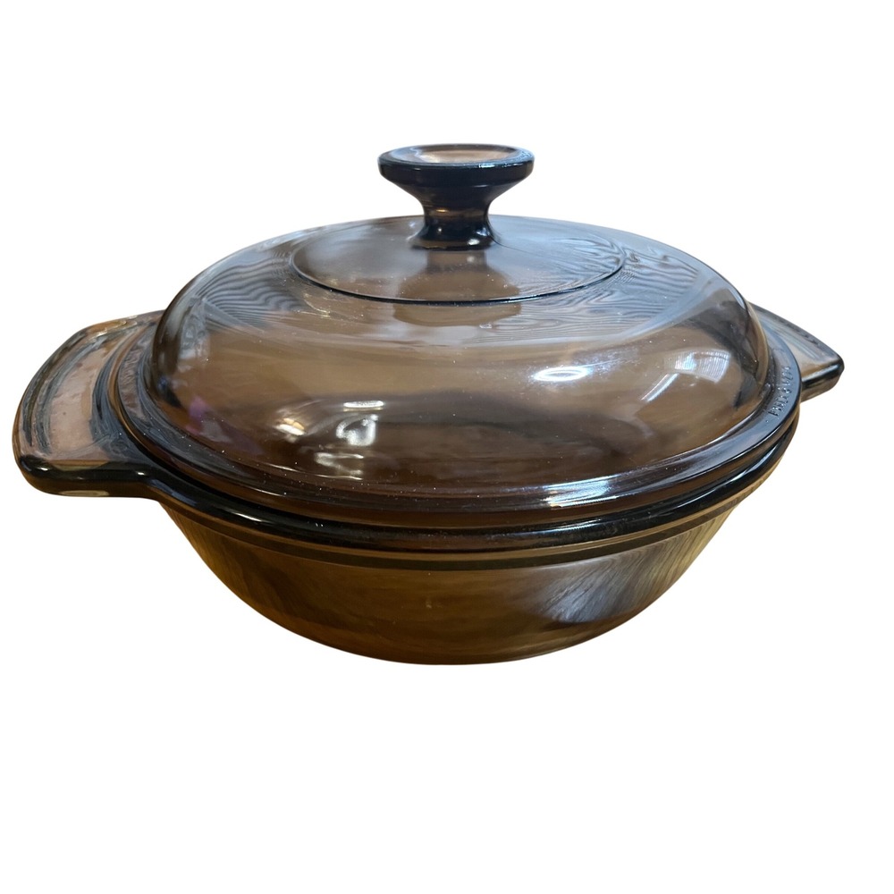 Anchor Hocking Pyrex Vintage Casserole Dish with Lid Brown  V-2.5-B 1.5 Quart